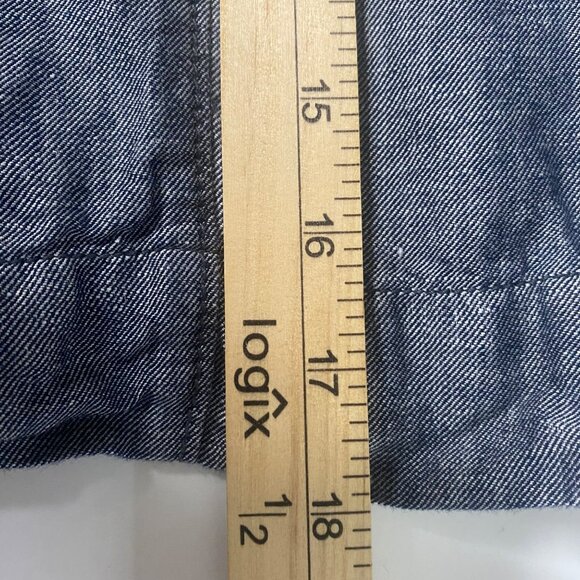 Loft Blue Linen-Blend Skirt Womens Size 8 Gray Knee Length Coastal - Picture 6 of 7
